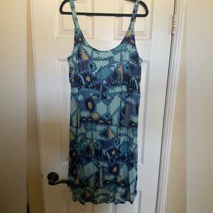 NIC+ZOE Blue and Yellow Abstract Maxi Dress